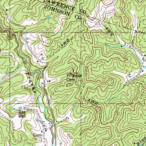 Topographic Map of Wheeler Cemetery, KY