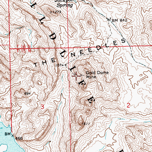 Topographic Map of Gold Dome Mine, AZ