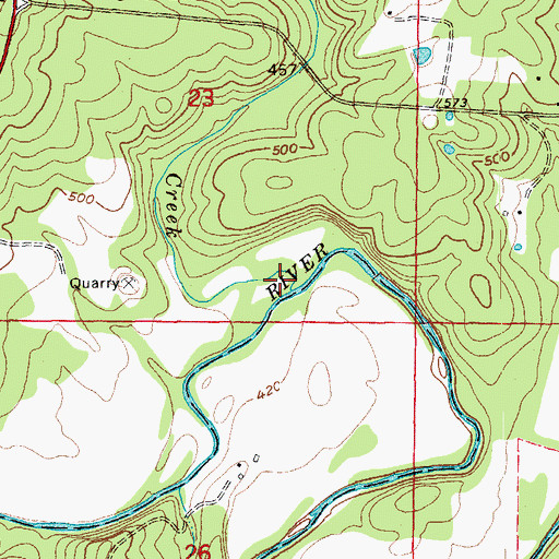 Topographic Map of Lave Creek, AR