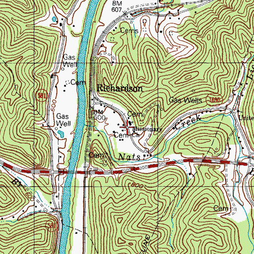 Topographic Map of Richardson Missionary Baptist Church, KY