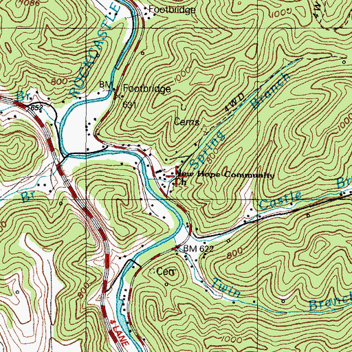 Topographic Map of New Hope Community Church, KY