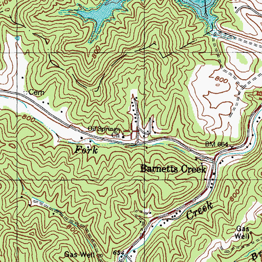 Topographic Map of Oil Springs Church, KY