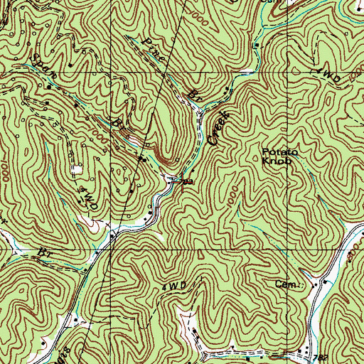 Topographic Map of Span Branch, KY