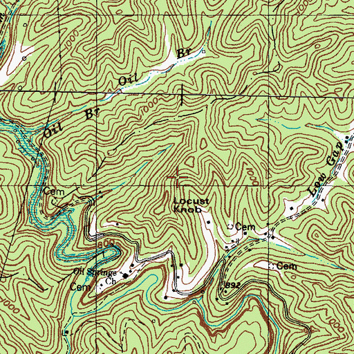 Topographic Map of Locust Knob, KY