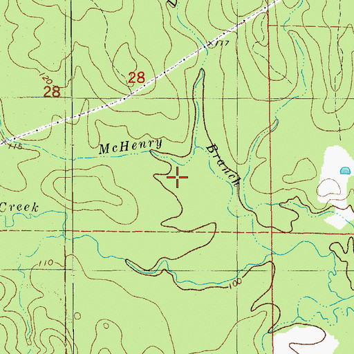 Topographic Map of Lawrence Branch, AR