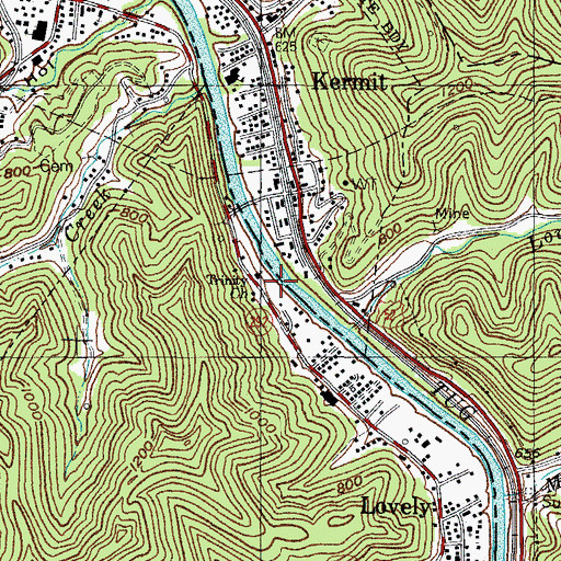 Topographic Map of Trinity Church, KY
