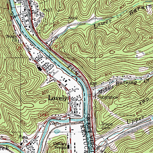 Topographic Map of Calvary Temple, KY