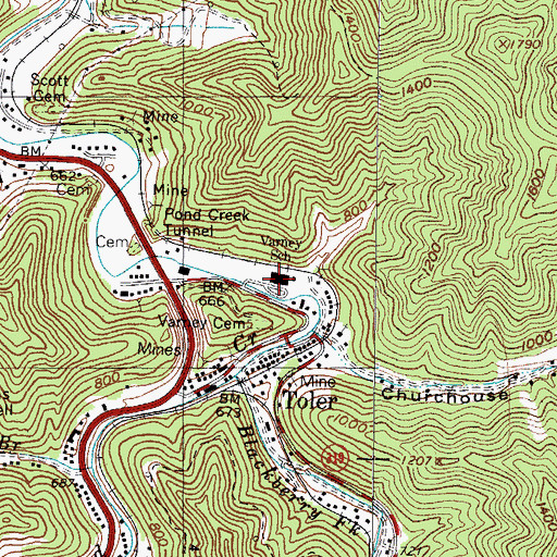 Topographic Map of Varney School, KY