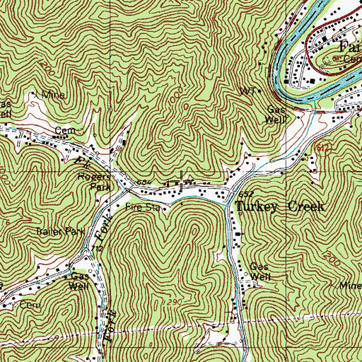 Topographic Map of Rogers Park Church, KY