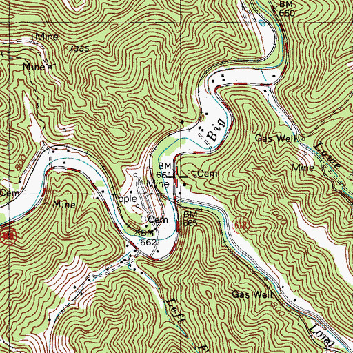 Topographic Map of Long Fork, KY
