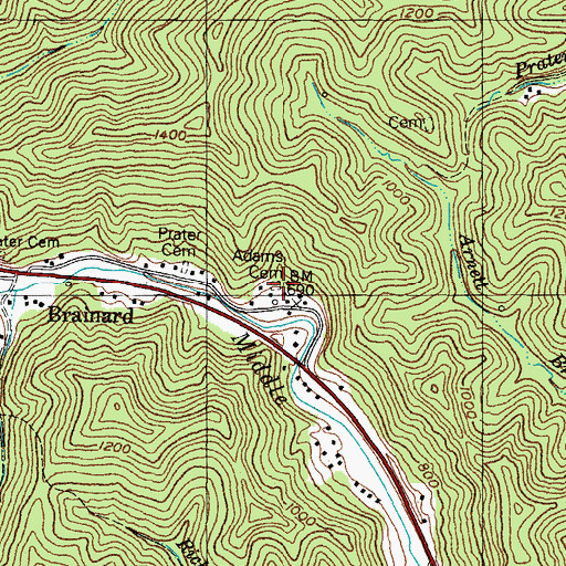 Topographic Map of Bob Prater Cemetery, KY