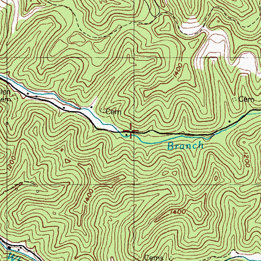 Topographic Map of Allen School, KY