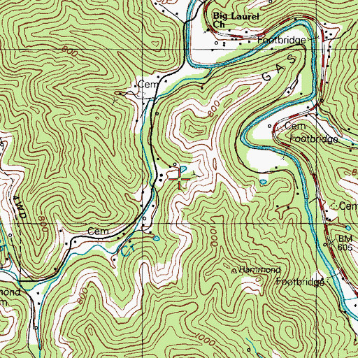 Topographic Map of Big Laurel School (historical), KY
