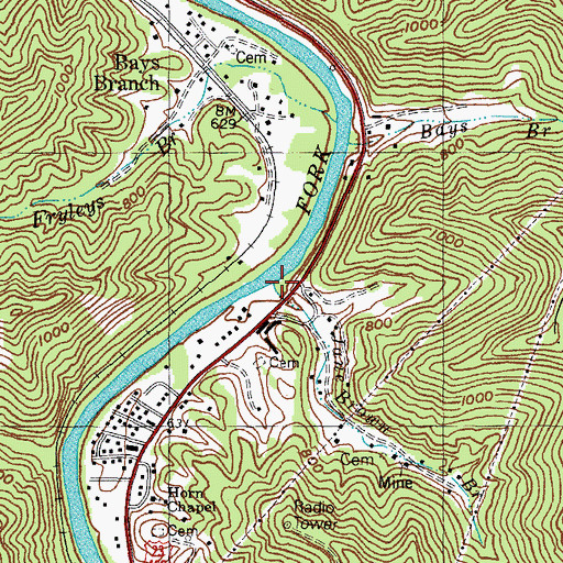 Topographic Map of Jane Brown Branch, KY