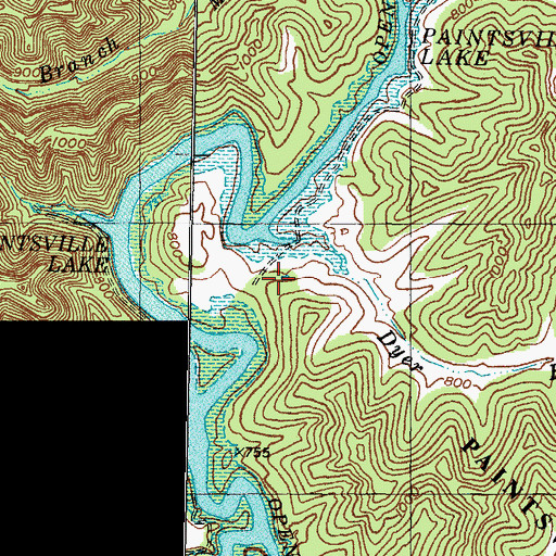 Topographic Map of Burchett Flat School (historical), KY