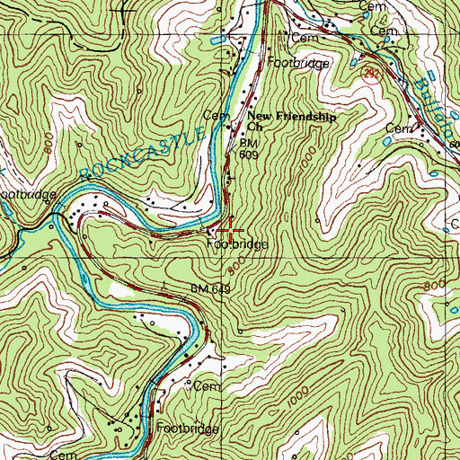 Topographic Map of Camp Gedion Childrens Home, KY
