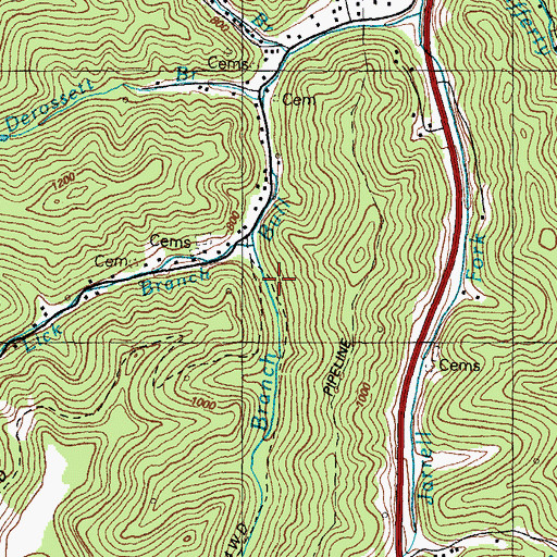 Topographic Map of Derossett School (historical), KY