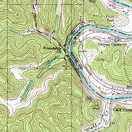 Topographic Map of Flutylick School (historical), KY
