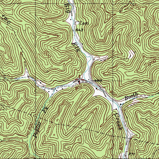 Topographic Map of Head of Elk Creek School (historical), KY