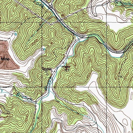 Topographic Map of Head of Wolf Creek School (historical), KY