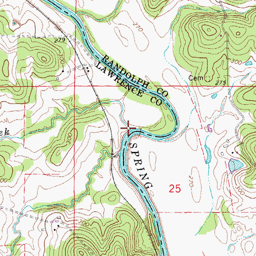 Topographic Map of Lawson Creek, AR