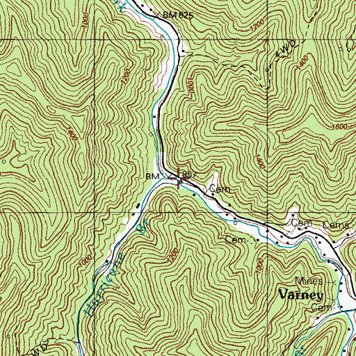 Topographic Map of Hurricane on Brushy School (historical), KY