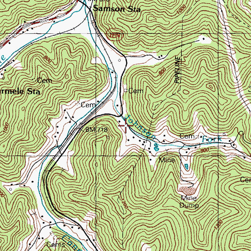 Topographic Map of Johnson School (historical), KY