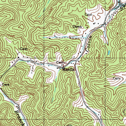 Topographic Map of Manila Post Office, KY