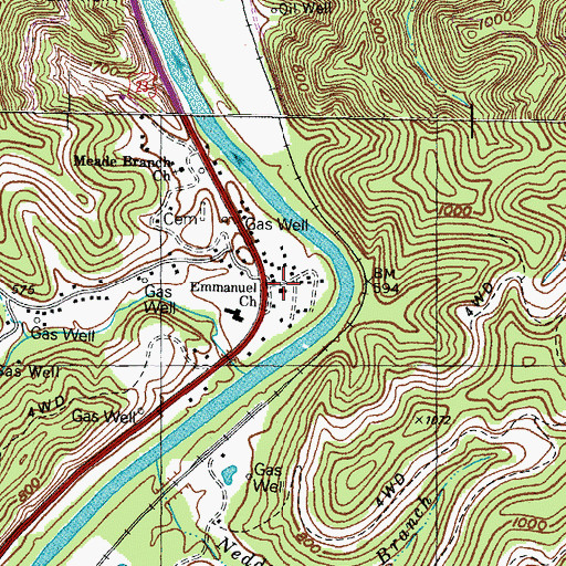 Topographic Map of Meade School (historical), KY