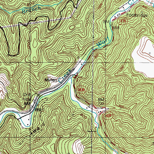 Topographic Map of Mouth of Meathouse Creek School (historical), KY