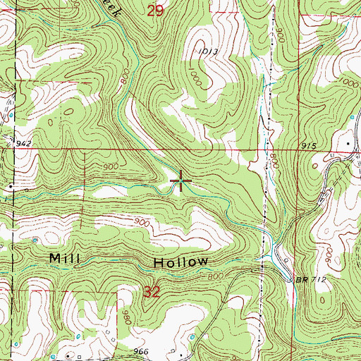 Topographic Map of Lay Creek, AR