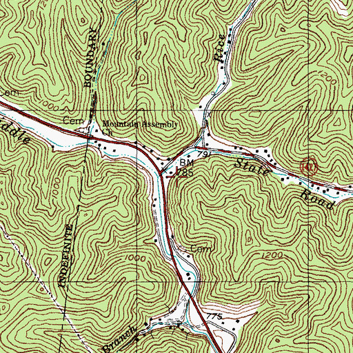 Topographic Map of Needmore School, KY