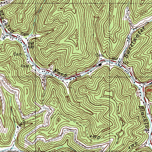 Topographic Map of Old Zion Church (historical), KY