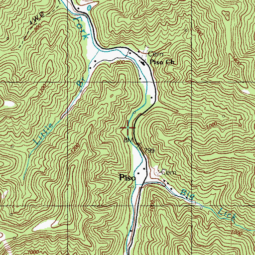 Topographic Map of Piso School (historical), KY