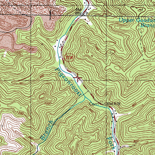 Topographic Map of Rockhouse Creek School (historical), KY