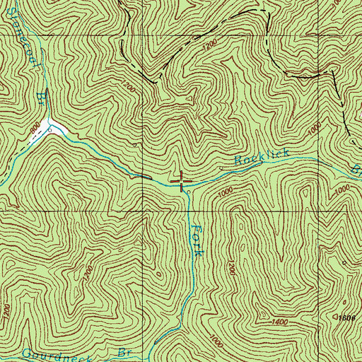 Topographic Map of Rocklick Branch, KY