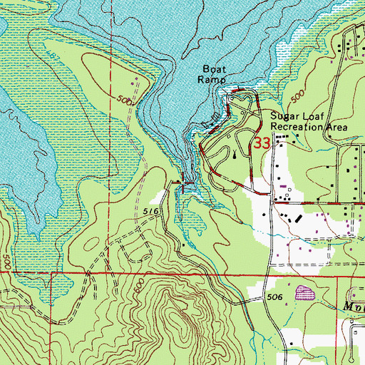 Topographic Map of Lazy Creek, AR