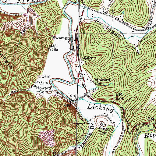 Topographic Map of Swampton School (historical), KY