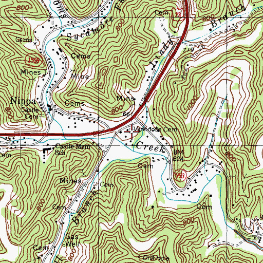 Topographic Map of Vanhoose Cemetery, KY