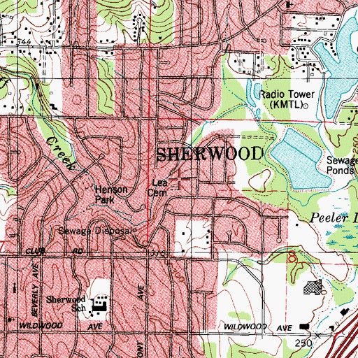 Topographic Map of Lea Cemetery, AR