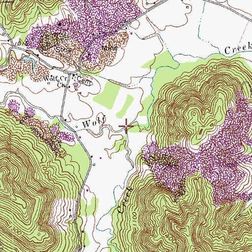 Topographic Map of Little Wolf Creek, KY