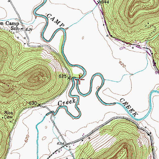 Topographic Map of Red Lick Creek, KY