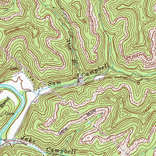 Topographic Map of Abes Branch, KY
