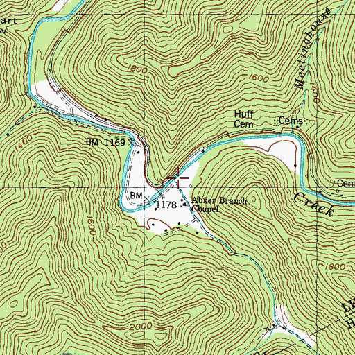 Topographic Map of Abner Branch, KY