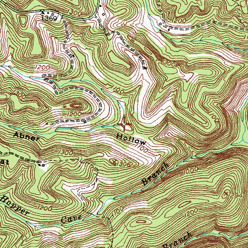Topographic Map of Abner Hollow, KY