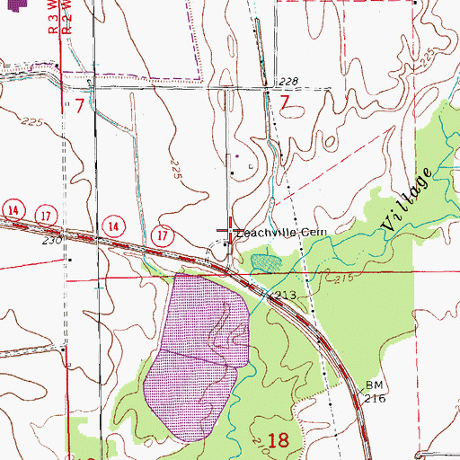 Topographic Map of Leachville Cemetery, AR