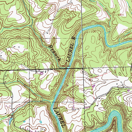 Topographic Map of Adams Branch, KY