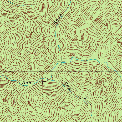 Topographic Map of Ague Branch, KY