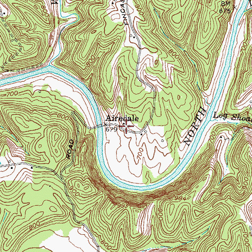 Topographic Map of Airedale, KY