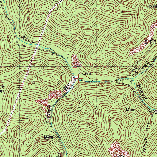 Topographic Map of Alex School, KY